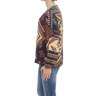 Camicia donna - Pmh z8g camicia seta girocollo stampata Camicia donna - Pmh z8g camicia seta girocollo stampata