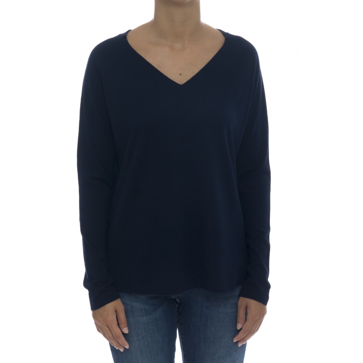 Maglieria - 2202 maglia over v 70% seta 305 cashmeire italy