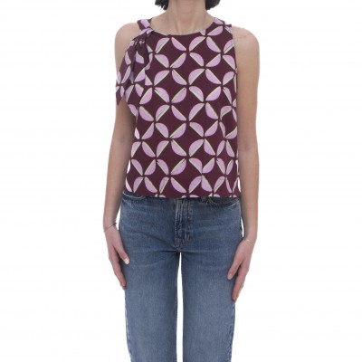 女性用シャツ - 623T212 ノースリーブプリント