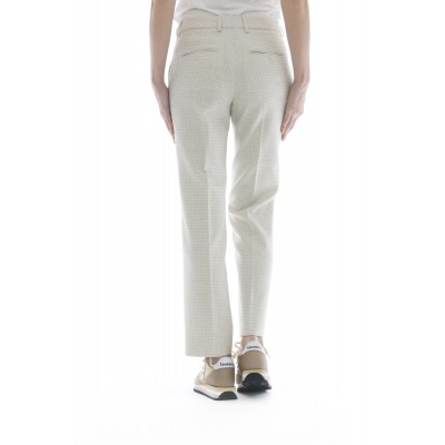 Pantalone Donna Incotex - Dania 171633 D9419 Quadretto Strech 44% Cotone,  16% Viscosa, 14% Acreilico, 14% Seta, 11% Poliamide, | Bertamini Shop